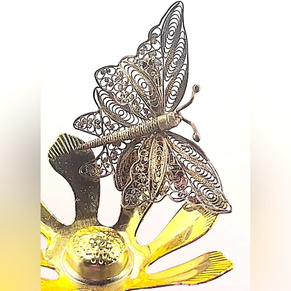 Vintage Filigree Butterfly Brooch